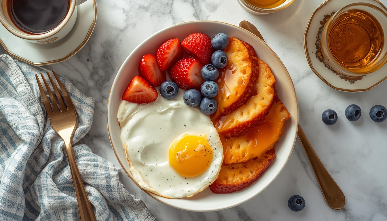 Morning routine with healthy breakfast representing personalized habits